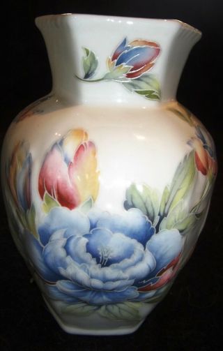 Vintage Aynsley Celeste Fine Bone China Hexagonal Small Vase & Certificate