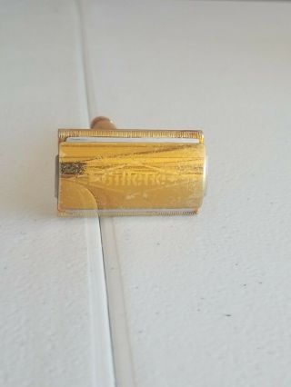 Vintage Gillette Safety Razor Gold Tone With Ball End