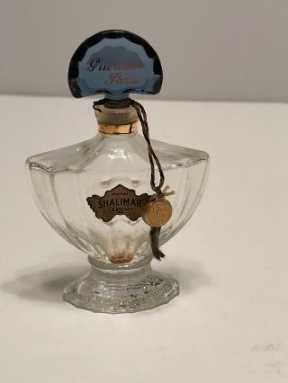 Vtg Guerlain Shalimar Saint Gobain Perfume Bottle 15ml 1/2 Fl Oz Made In France