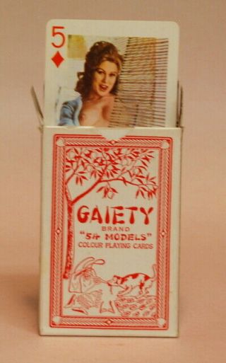 Vintage Gaiety " 54 Models " Colour Playing Cards No.  202a With Case - Hong Kong