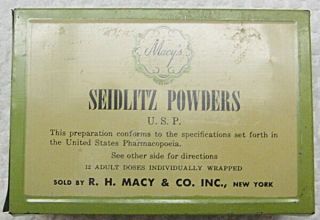 Vintage Seidlitz Powders U.  S.  P.  Tin - R.  H.  Macy & Co.  Inc.