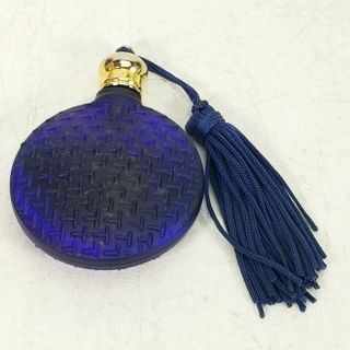 Vintage Cobalt Blue Glass Perfume Bottle Mini Vanity Perfume Bottle With Tassel