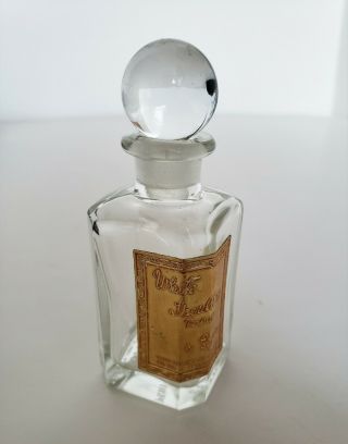 Vintage 50s White Shoulders By Evyan Glass Stopper - 3 5/8 " Bottle Made In Italy