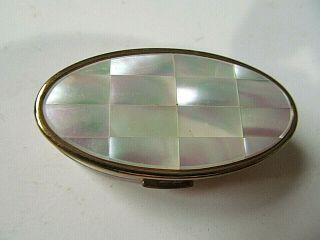 Vintage Max Factor Lipstick Case W Mirror & Pearl Top Made In England Gold Tone