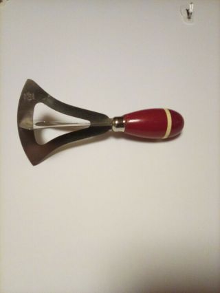 Vintage Ekco Cross Blade Nut Chopper With Red And White Painted Wooden Handle