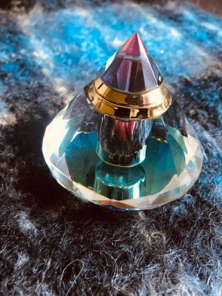 Vintage Murano Glass Perfume Bottle Primrose Optic Rainbow