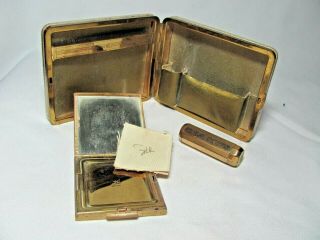 Vintage Zell Combination Compact Lipstick Cigarette Case