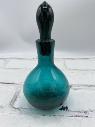 Art Glass Murano Blue/green Glass Perfume Decanter