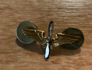 Vintage Ww2 Army Air Force/corps Pilot 1” Bomber Wings Gold/silver Pin,  Wwii