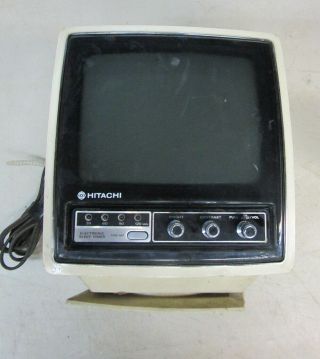 1978 Hitachi 1 - 44 Ic Solid State Tv Receiver Portable Vintage Complete Uhf Vhp