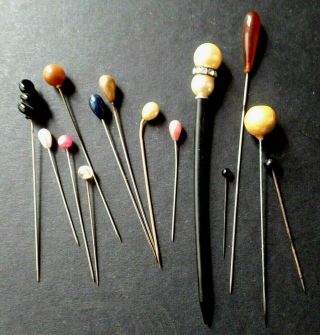14 Antique Vintage Hat Pins