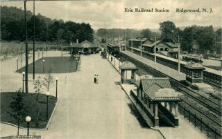 Ridgewood Nj Jersey Erie Railroad Station,  Ca 1920 