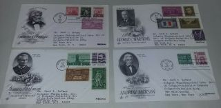 Vintage Fdcs 4 First Day Of Issue Prominent Americans Series 1967