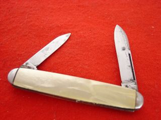 Vintage Hammer Brand Usa Cracked Ice 2 Blade 3 - 1/4 " Equal End Knife