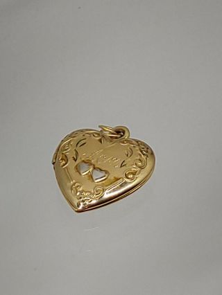 Vintage 1/20 14k Yellow Gold Filled Mom Heart Shaped Locket
