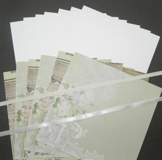 Vanilla Vintage Ads 6 X 6 Designer Paper A2 Cardstock Ribbon Stampin Up