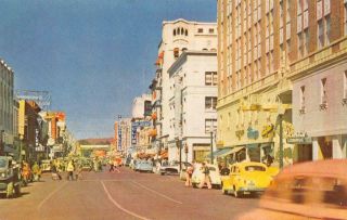North Virginia Street Scene Reno,  Nv Hotel Mapes C1950s Vintage Postcard