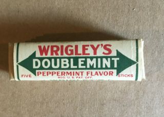 Wwii Vintage Wrigley’s Doublemint Peppermint Gum Pack/wrapper