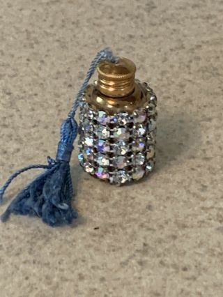 Vintage Rhinestone Studded Miniature Perfume Bottle