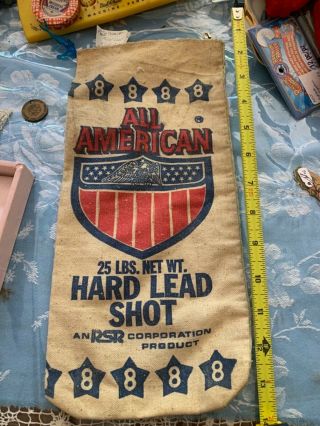 Vintage 25 Lbs Standard Hard Lead Shot Ammo Ammunition Bag All American Rsr Corp