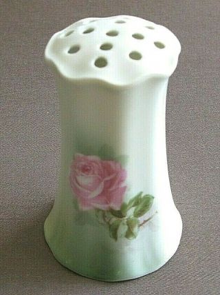 Vintage Hat Pin Holder Rose Design Porcelain R S Germany 13 Hole