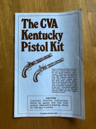 Cva Kentucky Pistol Kit Instructions - 1970 