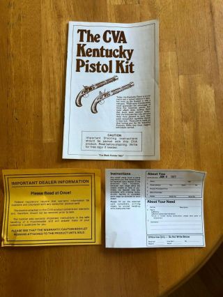 CVA Kentucky Pistol Kit Instructions - 1970 ' s 2