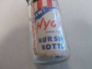 Vintage 1950 ' s Hygeia 4oz Glass Nursing Bottle & Nipple COMPLETE & 3