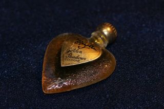Vintage Golden Shadows Cologne By Evyan Heart Shaped Perfume Bottle
