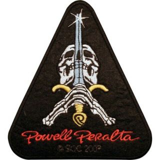 Powell Peralta Skull & Sword Patch Iron On Or Sew