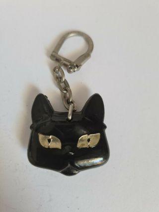 Porte Clé Vintage Marchal Phare Keychain Black Cat
