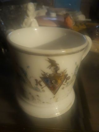Antique Knights Of Pythias Fraternal Porcelain Occupational Shaving Mug / Cup