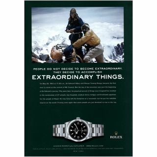 2003 Rolex Oyster Perpetual Explorer: Sir Edmund Hillary Vintage Print Ad