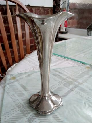 Vintage Silver Plated Rose Bud Vase Art Nouveau Design