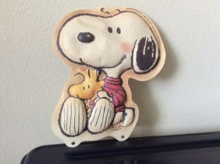 Vintage Peanuts Snoopy Door Wall Hanging Decor 1985 United Feature Syndicate