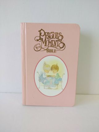 Vintage Precious Moments Bible Pink Nkjv Small Hands Edition 1984