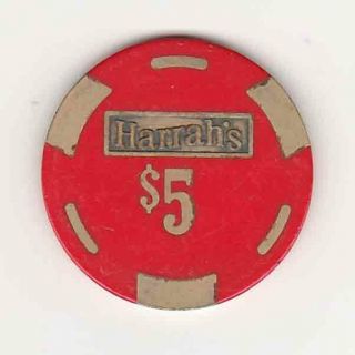 Vintage $5 Chip From Harrah’s Casino (1980s) Reno