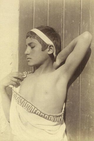 Study Of Boy,  Baron Wilhelm Von Gloeden 1890s,  Vintage Photo (reprint)