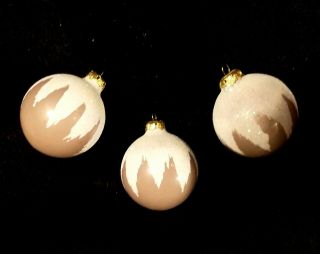 Set Of 3 Vintage Mercury Glass Snow Capped Christmas Ball Ornaments