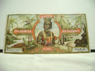 étiquette Savon Des Princes Du Dahomey E.  Levy & Cie Paris N 280
