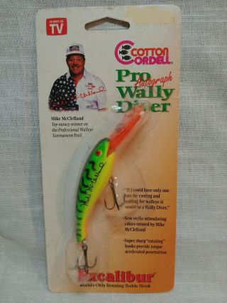 Cotton Cordell Pro Wally Diver Signed Mike Mcclelland Fishing Lure As Seen On Tv