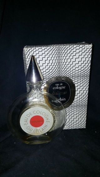 Vintage Eau De Cologne Shalimar Guerlain 6 0z Empty Bottle W Box