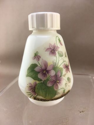 Vintage Devon Violets Collectible Milk Glass Perfume Bottle (empty)