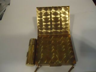 Vintage Gold Tone Double Sided Compact Makeup Case Purse Evening Bag w/ Handle 3