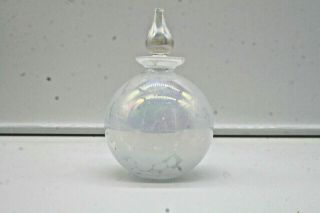 F1 Vintage Iridescent Studio Art Glass Perfume Bottle W/ Stopper -