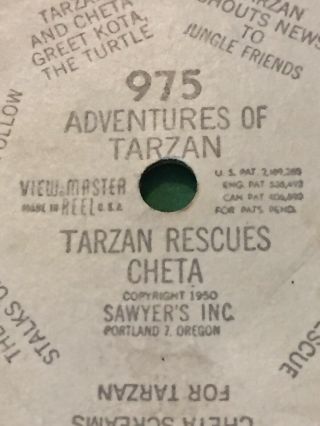 View Master Reel,  1950 Adventures Of Tarzan Vintage Slide Reel VM9 2