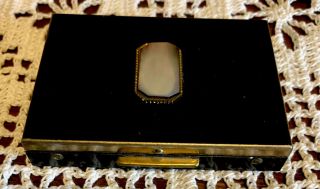Vintage Rex Fifth Avenue Makeup Powder Box Compact Case With Mirror Black