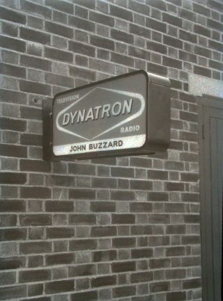 1x Vintage B/w Advertising Negative Dynatron Tv Radio John Buzzard Sign Ad114