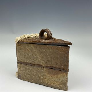 Mystery Artist Studio Hand Crafted Pottery Chocolate Cake Slice Storage Box Fcd
