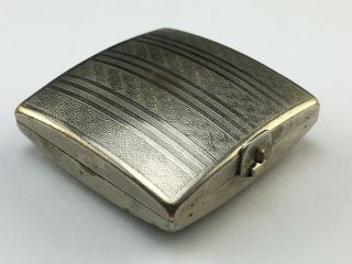 Vintage Small Etched Metal Cosmetic Powder Compact